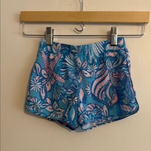 Lilly Pulitzer Blue and Pink Tropical Print Shorts